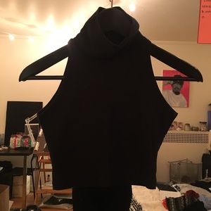 Black turtleneck crop
